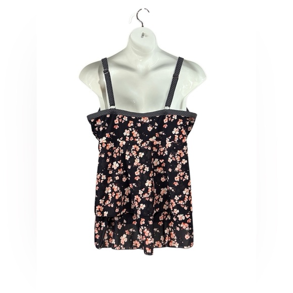 NWOT, Claire France, Plus Size Floral Tankini Top, 3X, Pink, Navy - Picture 8 of 9